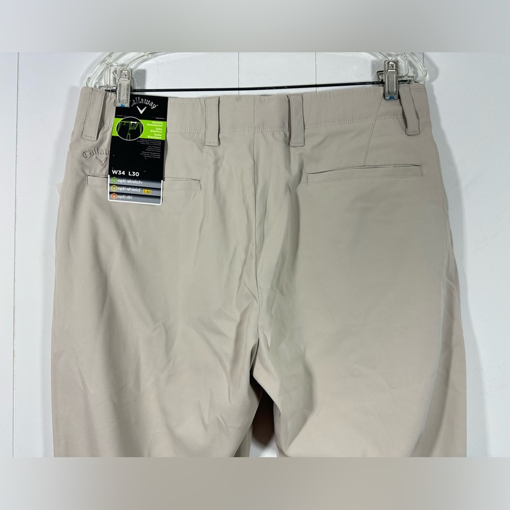 NEW Callaway Men’s Beige Golf Pants 34x30 Stretch Waistband Casual Straight Leg - Picture 5 of 12